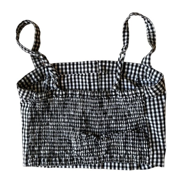 Hollister Y2K Gingham Crop Cami Top Womens Small Black White Cottage Preppy 90s - Picture 4 of 8